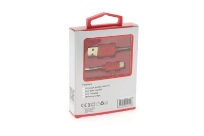 Cabo USB Lightning 1m 2.1A Vermelho. - Image 3